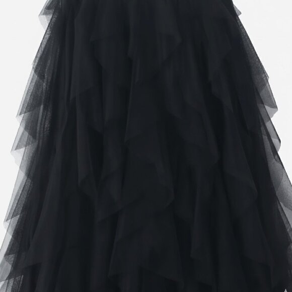 BLACK RUFFLE SKIRT - Picture 3 of 3